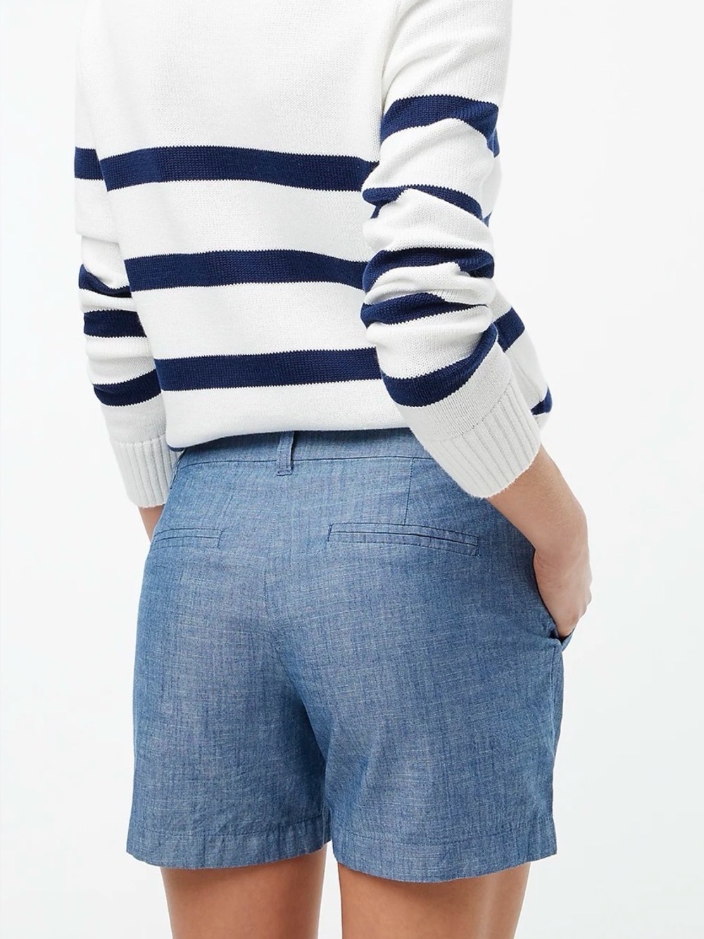 J. Crew 5" classic chambray short Blue Cotton Size 10 preppy casual nautical - Picture 3 of 12